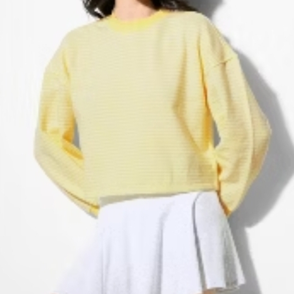 Wild Fable Light Yellow Striped Top